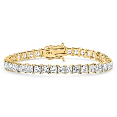 Pompeii3 16.30ct Princess Cut Diamond 7" Tennis Bracelet 14k Gold Lab Grown