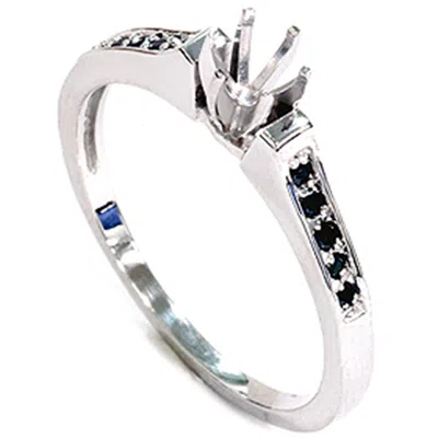 Pompeii3 1/6ct Black Diamond Ring 14k White Gold In Multi