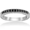 Pompeii3 1/6ct Black Diamond Wedding Anniversary Vintage Ring In Multi