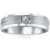 Pompeii3 1/6ct Diamond Brushed Mens Wedding Band In White, Yellow, Or Rose Gold Lab Grown In Silver