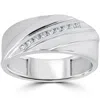 Pompeii3 1/6ct Mens Diamond Ring 10k White Gold In Multi