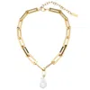 Pompeii3 17" Terry Chain Chunky Heavy Weight Baroque Freshwater Pearl 25mm Pearl Necklace In Multi