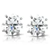 Pompeii3 1.70 Cttw 14k White Round Cut Studs Earrings Screw Back In Multi