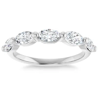 Pompeii3 1.75ct Oval Diamond Wedding Ring Anniversary Stackable Band 14k Gold Lab Grown In Pattern