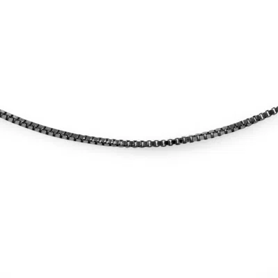 Pompeii3 18" 14k Black Gold Italian Handmade Box Chain Necklace In Multi