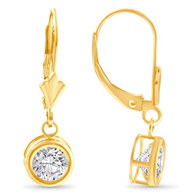 Pompeii3 1.80ct Diamond Lab Grown Dangle Lever Back Hoop Earrings 14k Yellow Gold