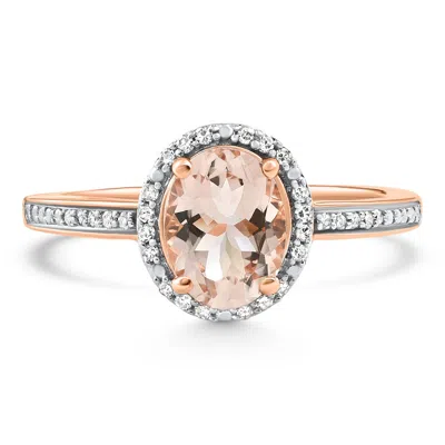 Pompeii3 1.84ct Morganite Rose Gold Diamond Ring In Multi