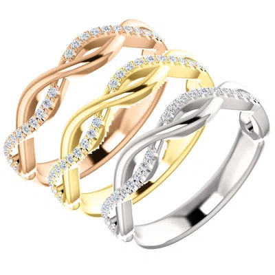 Pompeii3 1/8ct Diamond Infinity Wedding Ring Available In 14k White, Yellow, Or Rose Gold In Multi