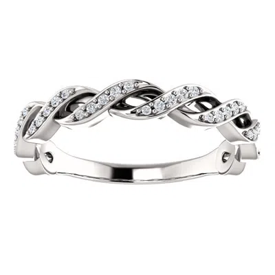 Pompeii3 1/8ct Diamond Infinity Wedding Ring Womens Stackable Wedding Band 14k White Gold In Silver