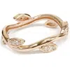 Pompeii3 1/8ct Diamond Vine Leaf Ring 14k Rose Gold In Multi