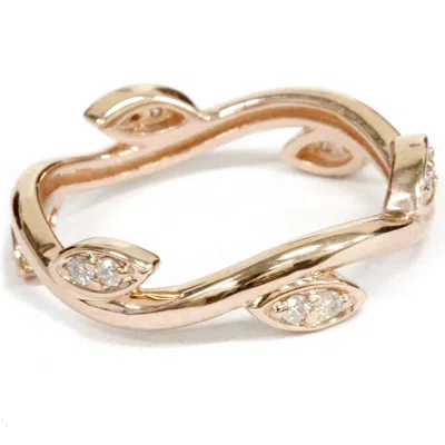 Pompeii3 1/8ct Diamond Vine Leaf Ring 14k Rose Gold In Multi