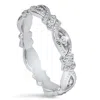 Pompeii3 1/8ct Vintage Sculptural Lab Created Diamond Eternity Ring 14k White Gold In Silver