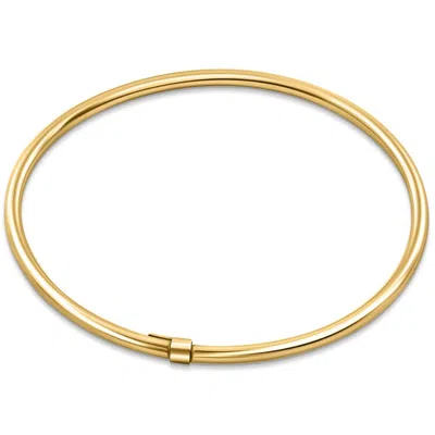 Pompeii3 18k Gold Plated Silver Polished 3mm Slip-on Bangle Bracelet Lightweight