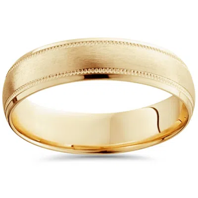 Pompeii3 18k Yellow Gold Mens Brushed 6mm Wedding Band Size Selectable In Multi