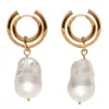 Pompeii3 18k Yellow Gold Plated 2" Fresh Water Pearl Hoops In Gold