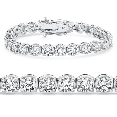 Pompeii3 19.00ct Diamond 21 Gram Tennis Bracelet 14k White Gold 7" Lab Grown In Multi