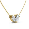 Pompeii3 1.90ct Heart To Heart Diamond Pendant 14k Gold Women's 18" Necklace Lab Grown In Gold