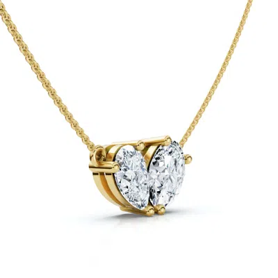 Pompeii3 1.90ct Heart To Heart Diamond Pendant 14k Gold Women's 18" Necklace Lab Grown