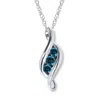 Pompeii3 1ct 3 Stone Blue Diamond Pendant 14k White Gold In Multi