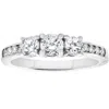 Pompeii3 1ct 3-stone Diamond Engagement Ring 14k White Gold In Silver