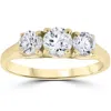 Pompeii3 1ct Three Stone Diamond Engagement Womens Anniversary Ring 14k Yellow Gold In Multi