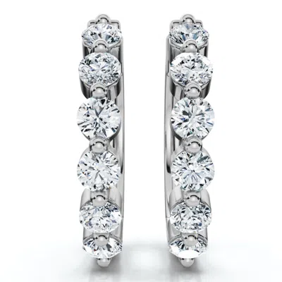 Pompeii3 1ct 6-stone Diamond Hoops 10k Gold Lab Grown In Silver