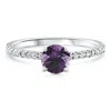Pompeii3 1ct Amethyst & Diamond Anniversary Engagement Fashion Ring 10k Gold Lab Grown In Multi