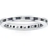 Pompeii3 1ct Black & White Diamond Eternity Ring 14k White Gold Band In Black
