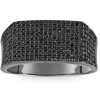 Pompeii3 1ct Black Diamond Men's Black Gold Pave Wedding Ring In Multi