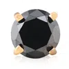 Pompeii3 1ct Black Diamond Single Stud Earring 14k Yellow Gold In Multi