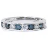 Pompeii3 1ct Channel Set Blue & White Diamond Ring 14k White Gold In Multi