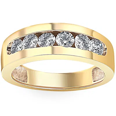 Pompeii3 1ct Channel Set Diamond Ring 14k Yellow Gold In Silver