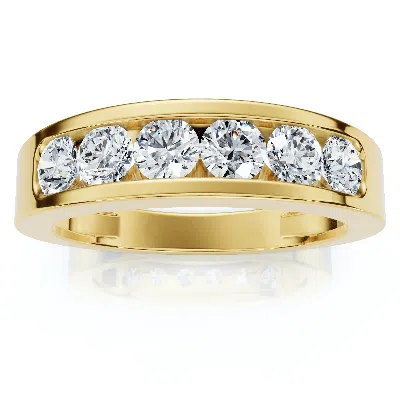 Pompeii3 1ct Diamond Channel Set Wedding Band Mens Ring 14k Yellow Gold Lab Grown