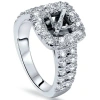 Pompeii3 1ct Cushion Halo Engagement Ring Setting 14k White Gold In Silver