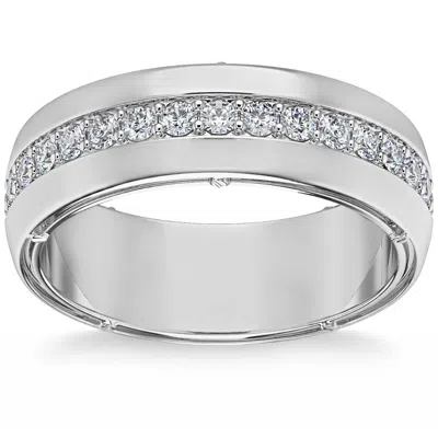 Pompeii3 1ct Diamond 14k Gold Men's 7mm 12 Gram High Polished Ring Wedding Band In Multi