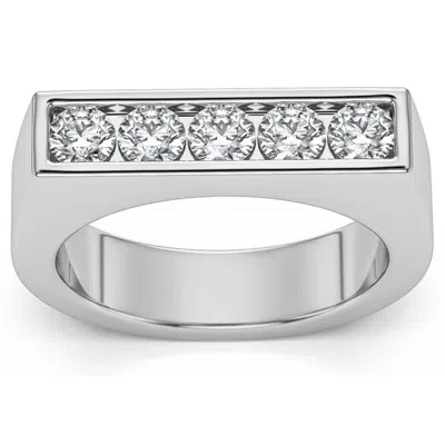 Pompeii3 1ct Diamond 5-stone Men's Ring In 10k White, Yellow, Or Rose Gold In Multi