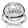 Pompeii3 1ct Diamond Bezel Stackable Button Engagement Ring 14k Gold Or Pt Lab Grown In Silver