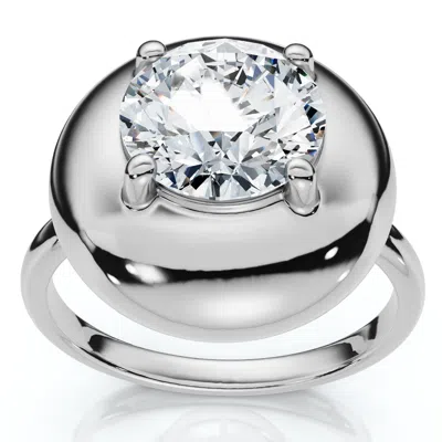 Pompeii3 1ct Diamond Bezel Stackable Button Engagement Ring 14k Gold Or Pt Lab Grown In Silver