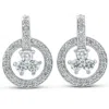 Pompeii3 1ct Diamond Circle Three Stone Drop Dangle Earrings 14k White Gold In Multi