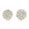 Pompeii3 1ct Diamond Cluster Pave Studs Screwback Earrings 14k Gold Lab Grown In Gold