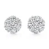 Pompeii3 1ct Diamond Cluster Pave Studs Screwback Earrings 14k Gold Lab Grown In Silver