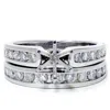 Pompeii3 1ct Diamond Engagement Matching Wedding Ring Setting 14k White Gold In Multi