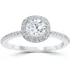 Pompeii3 1ct Diamond Engagement Ring Cushion Halo 14k White Gold In Multi