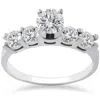 Pompeii3 1ct Diamond Engagement Ring Five Stone 14k White Gold In Silver