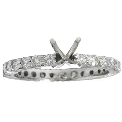 Pompeii3 1ct Diamond Eternity Engagement Ring 14k White Gold Setting Semi Mount In Silver