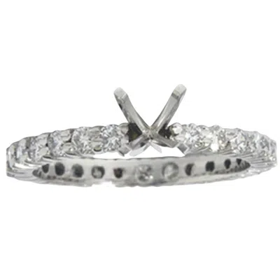 Pompeii3 1ct Diamond Eternity Engagement Ring 14k White Gold Setting Semi Mount Size Selectable In Silver