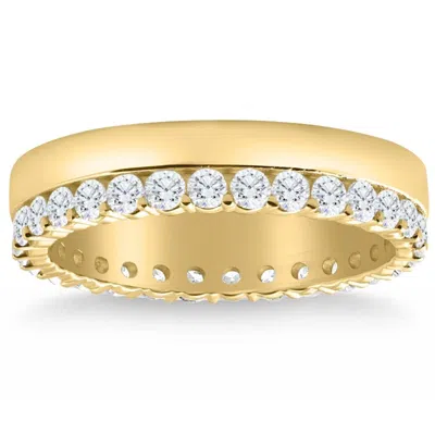 Pompeii3 1ct Diamond Eternity High Polished Women's Stackable Ring Wedding Band In Multi