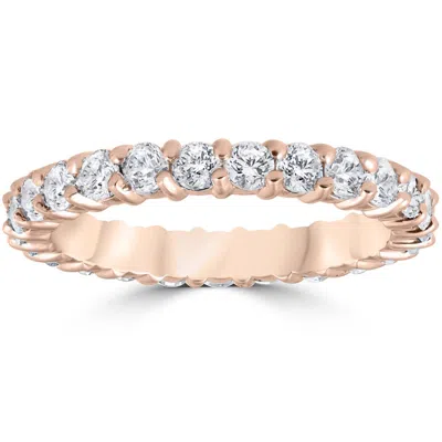 Pompeii3 1ct Diamond Eternity Ring 14k Rose Gold In Silver