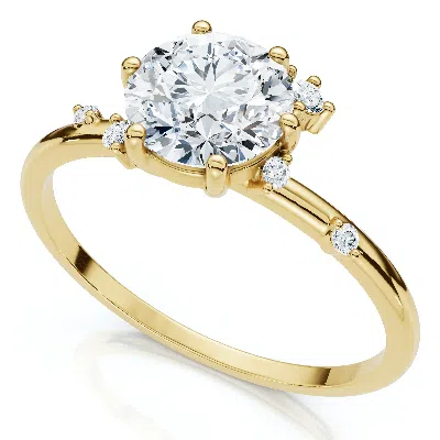 Pompeii3 1ct Diamond Flame Engagement Ring 14k Gold Lab Grown Ef/vs In Pattern