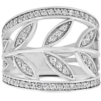 Pompeii3 1ct Diamond Floral Knuckle Ring 14k White Gold Size Selectable In Multi